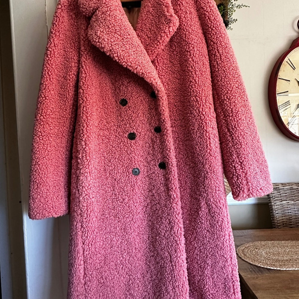 Jcrew Pink Teddy Coat  Worn Once